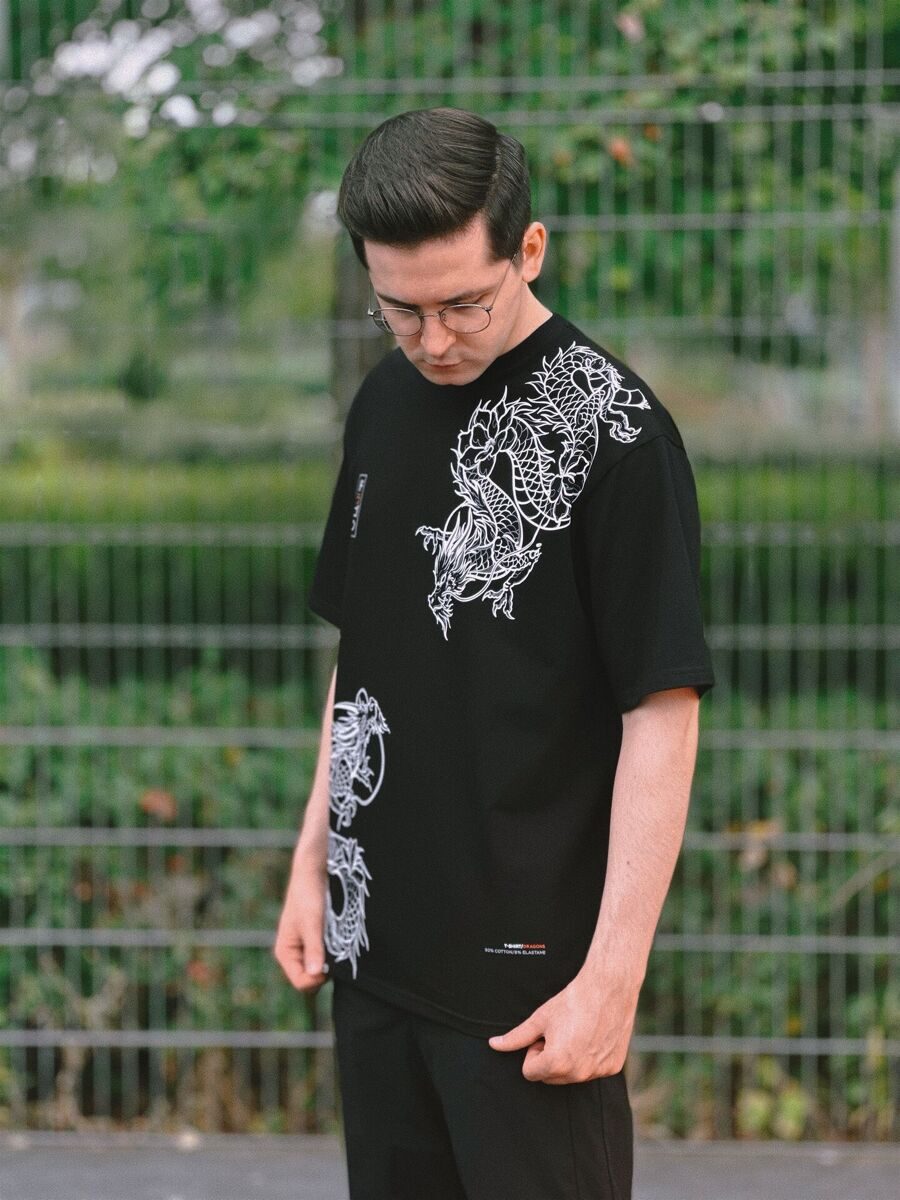 Футболка-oversize "Dragons black", L