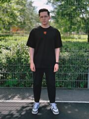 Футболка-oversize "Serpents 2.0 black", M