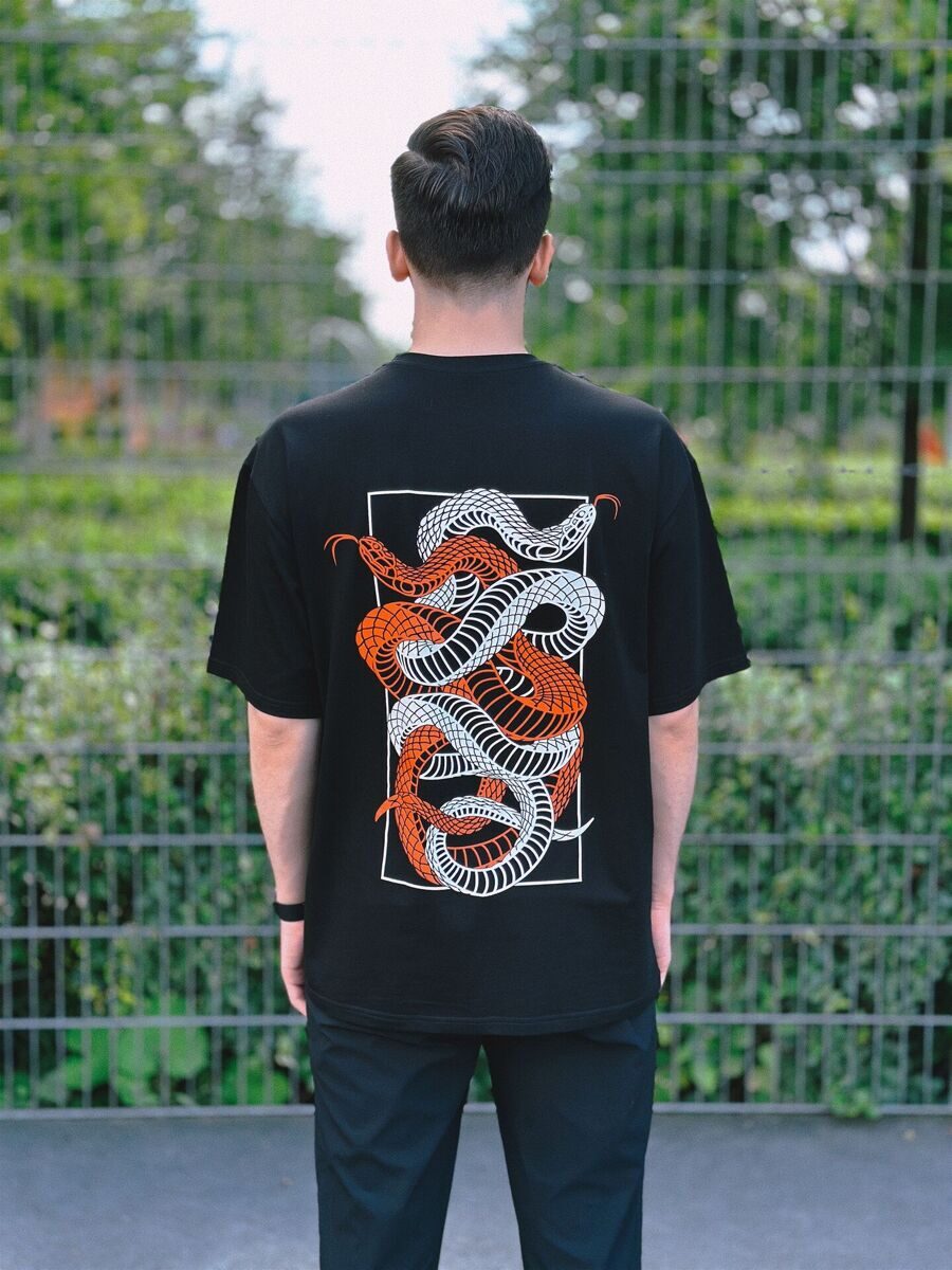 Футболка-oversize "Serpents 2.0 black", S