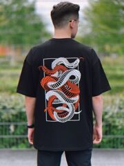 Футболка-oversize "Serpents 2.0 black",  XL