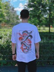 Футболка-oversize "Serpents 2.0 white", 5XL